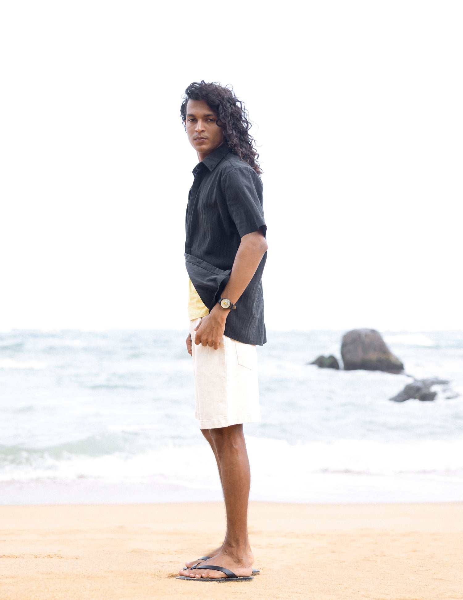 Btton down hidden placket shirt