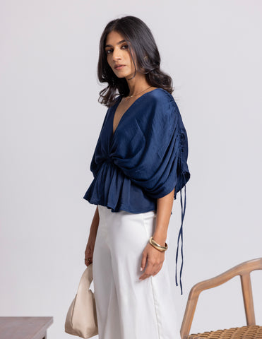 Tie Up Detailed Peplum Top