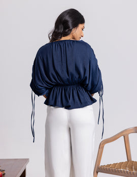 Tie Up Detailed Peplum Top