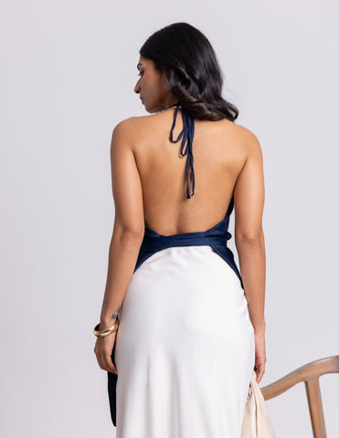 Back Tie Up Detailed Cowl Top