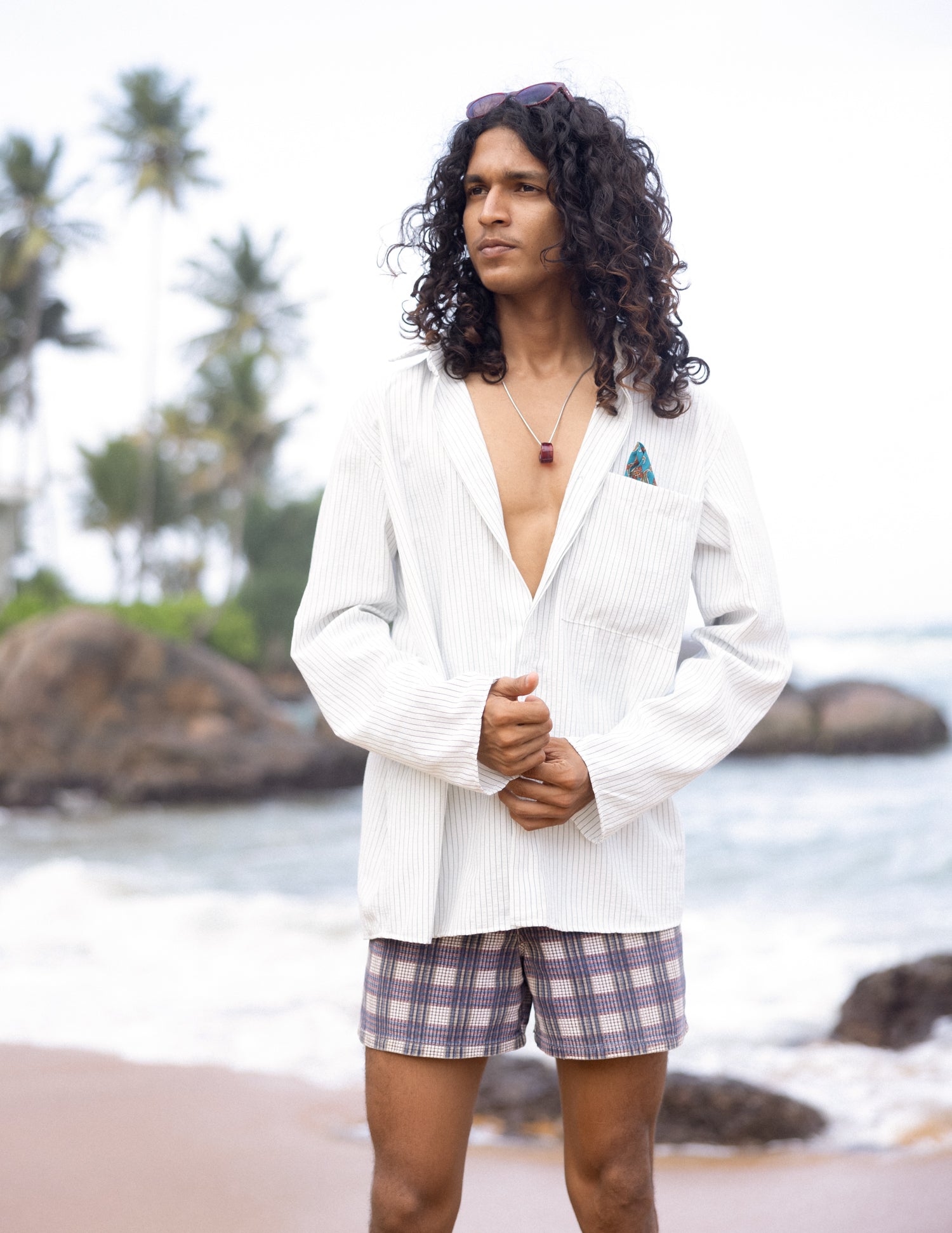 On fold placket & hidden placket detail shirt