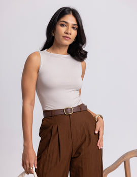 High Neck Body Fitted Top