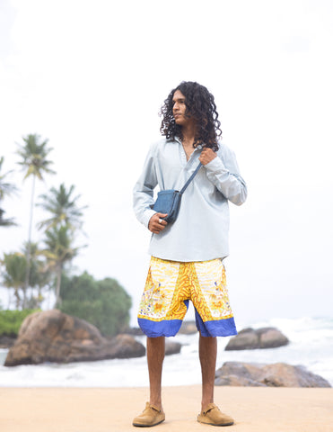 Oversized half placket shirt