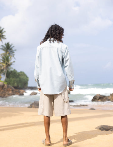 Oversized half placket shirt