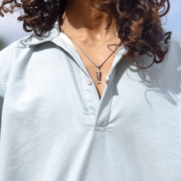 Oversized half placket shirt