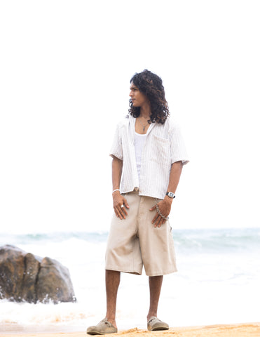 Large pocket crop shirt