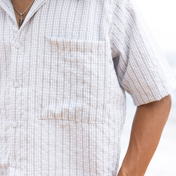 Large pocket crop shirt