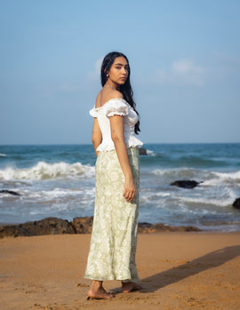 Front Cover Button Detailed Off Shoulder Top