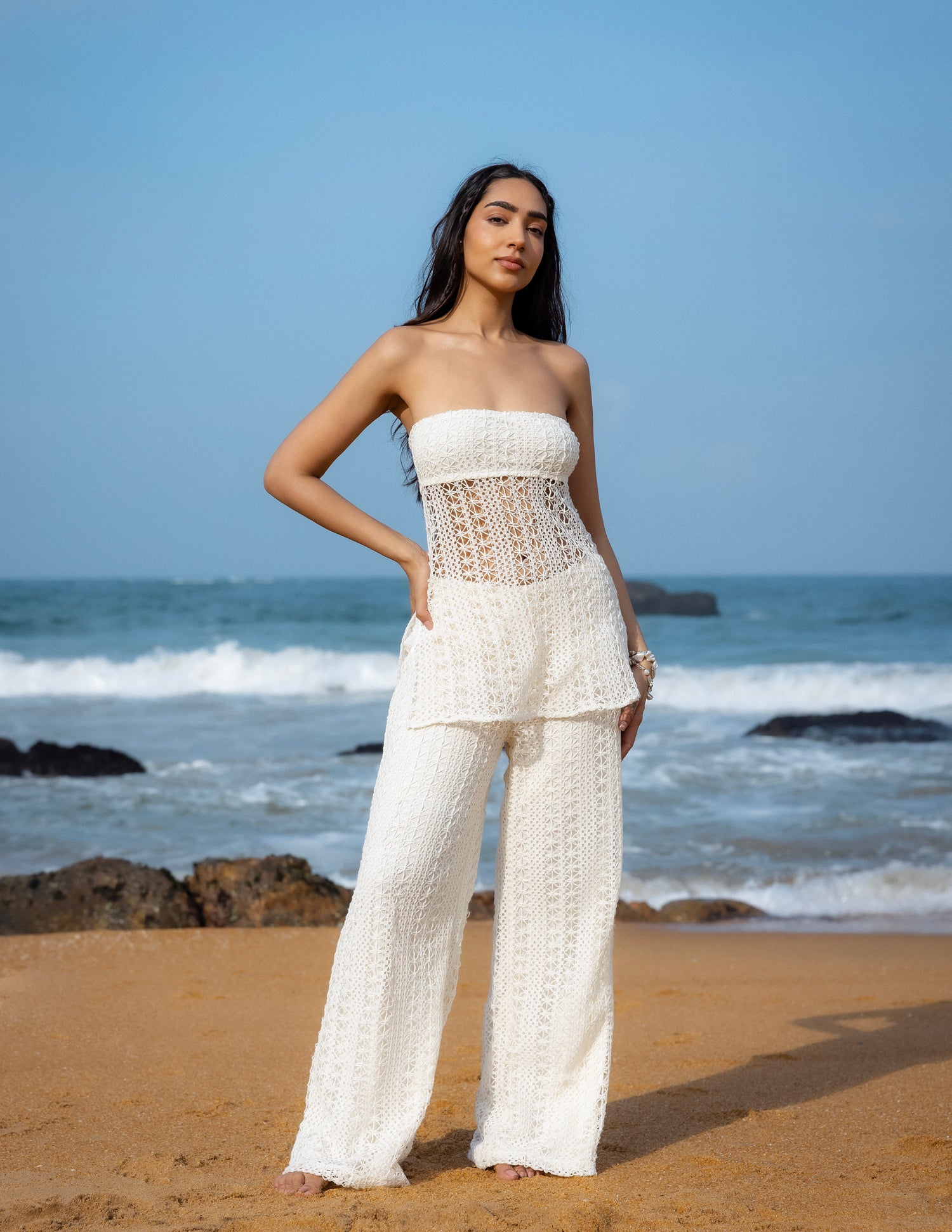 Waist Elasticated Crochet Pant