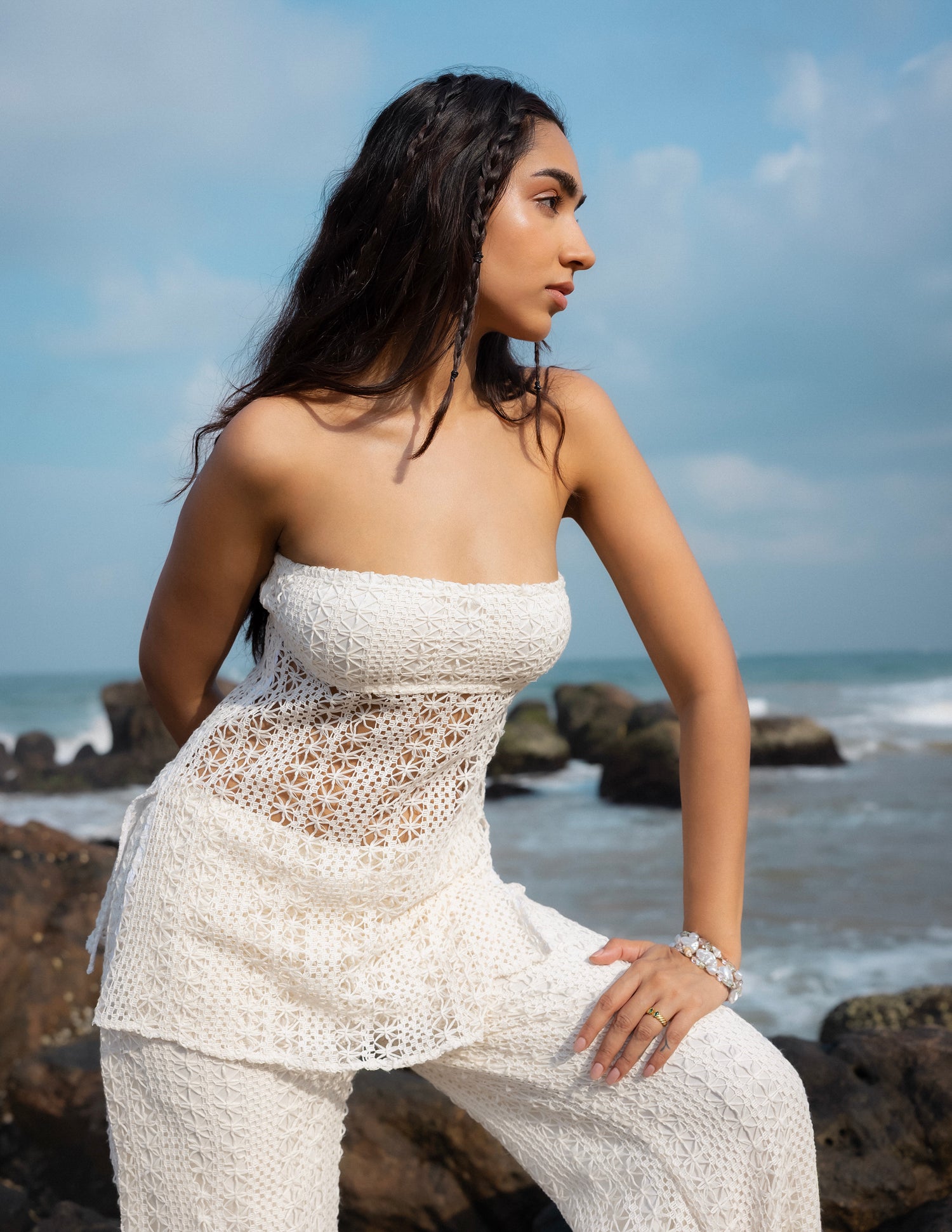 Side Slit Crochet Tube Top