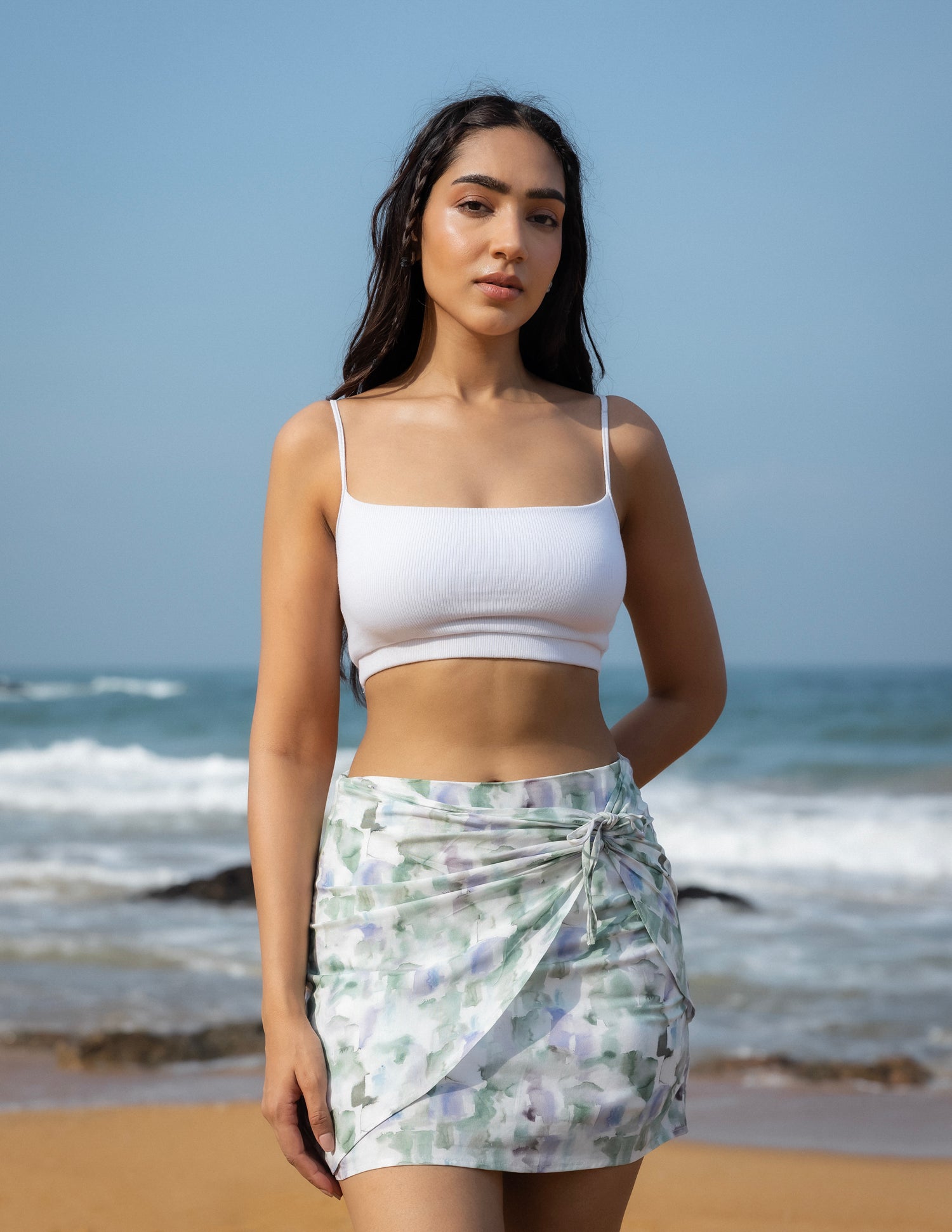 Wrap Tie Up Mini Skirt