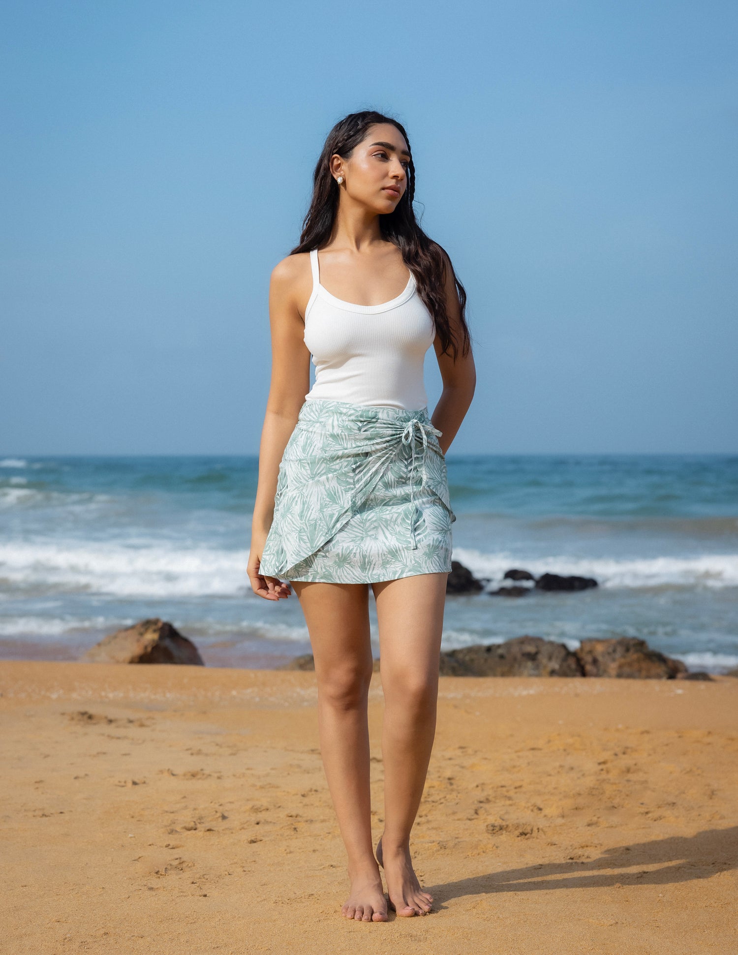 Wrap Tie Up Mini Skirt