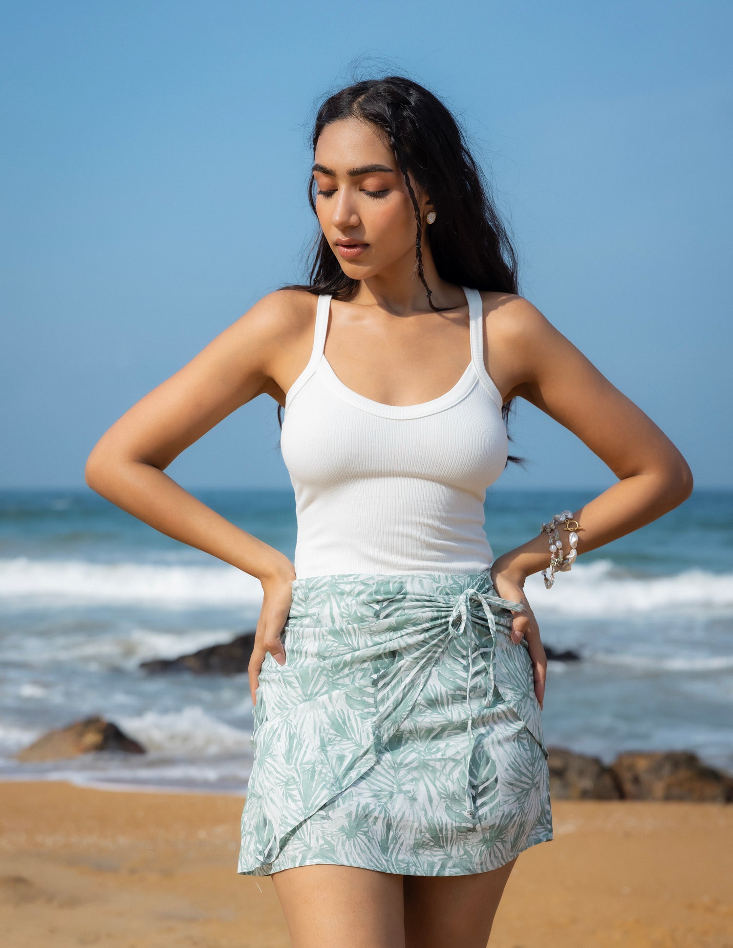 Wrap Tie Up Mini Skirt