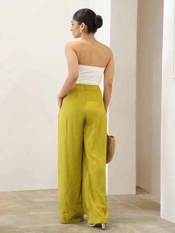 Pleat Detail Straight Leg Pant