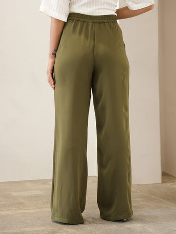 Front Pleated Wide Leg Pant