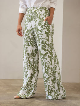 Back Elasticated Printed Pant