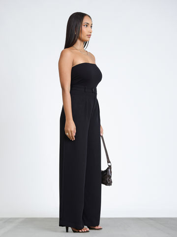 Front Pleated Wide Leg Pant