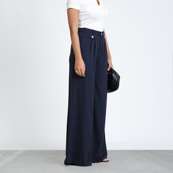 Straight Leg Front Pleated Pant