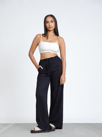 Drawstring Straight Leg Cassual Pant