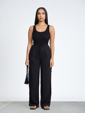 Front Tie Up Back Elasticated Pant