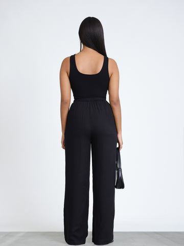 Front Tie Up Back Elasticated Pant