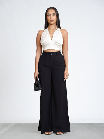 Back Elasticated Side Slit Detailed Pant