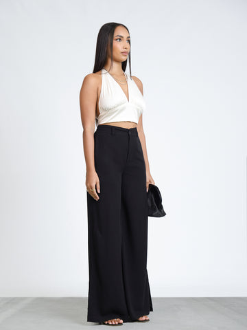 Back Elasticated Side Slit Detailed Pant