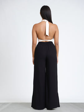 Back Elasticated Side Slit Detailed Pant