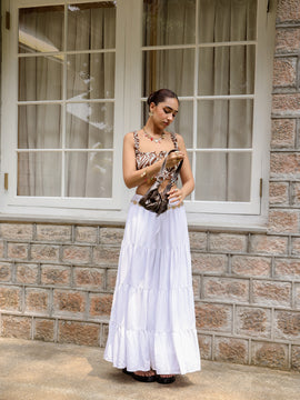 Elasticated Tiered Maxi Skirt