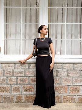 Elasticated tiered Maxi Skirt