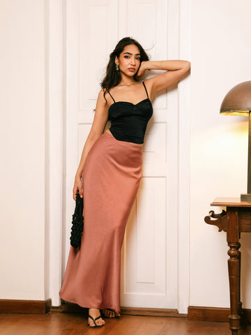 Satin Bias Maxi Skirt