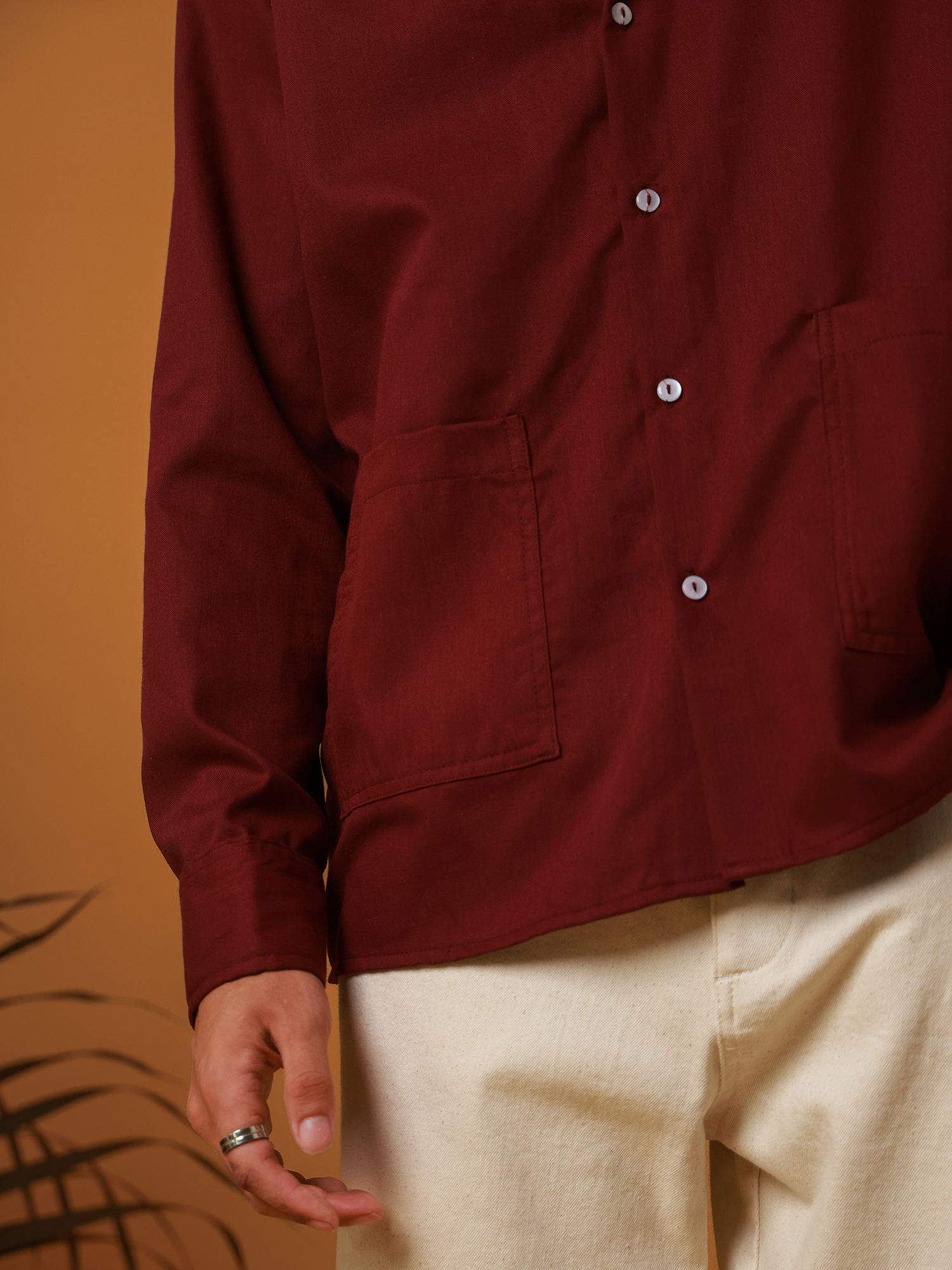 Long Sleeve Double Pocket Detail Shirt