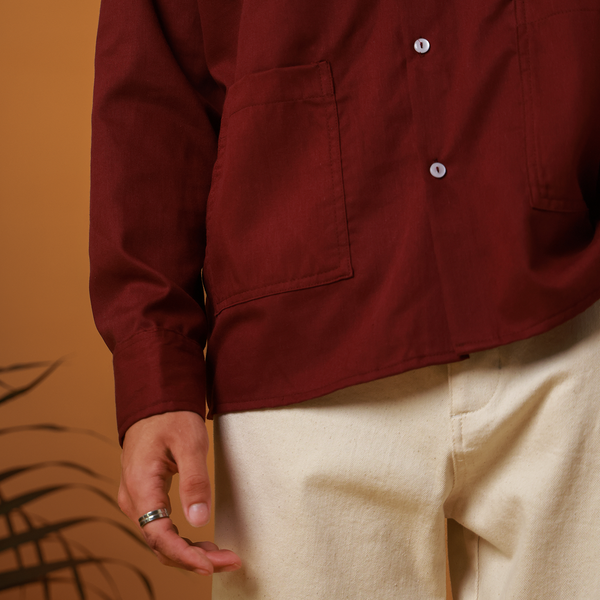 Long Sleeve Double Pocket Detail Shirt