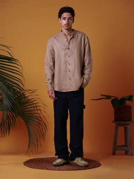 Shoulder Cut And Sew Detailed Oversized Shirt