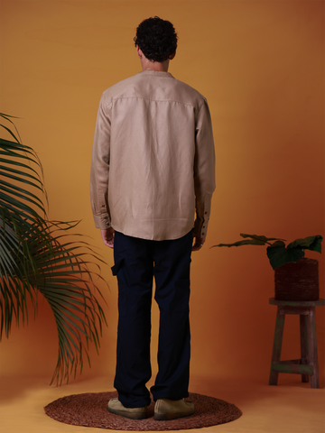 Shoulder Cut And Sew Detailed Oversized Shirt