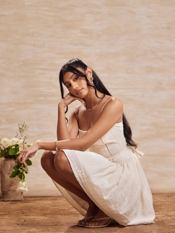 Ladder Lace Detailed Mini Dress