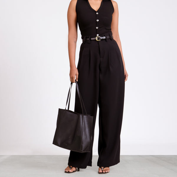 Front Pleated Loop Detailed Pant