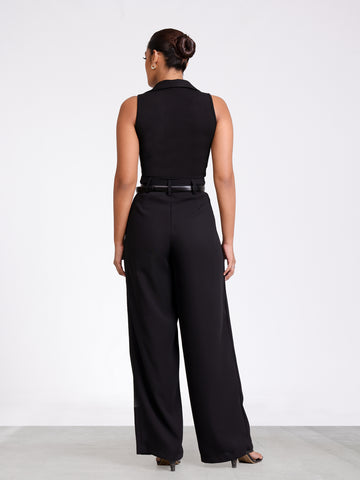 Front Pleated Loop Detailed Pant