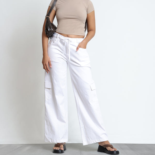 Low Waist Draw String Cargo Pant