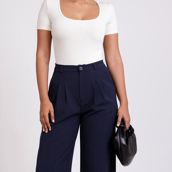 Back elasticated Front Pleated Pant