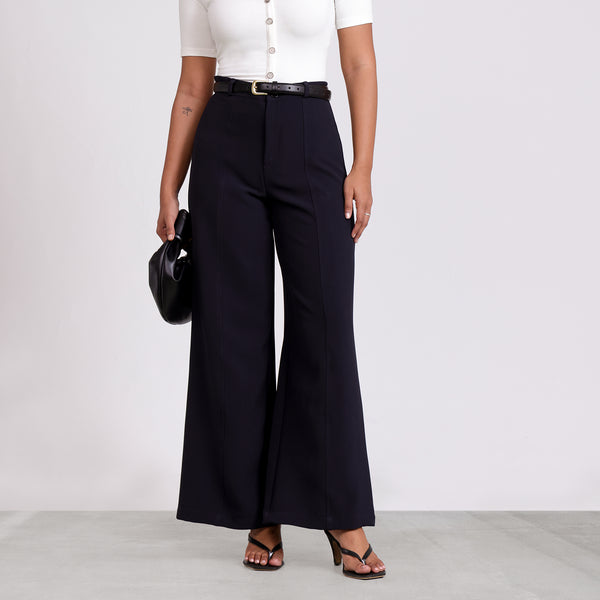 Seam Detailed Wide Leg Pant