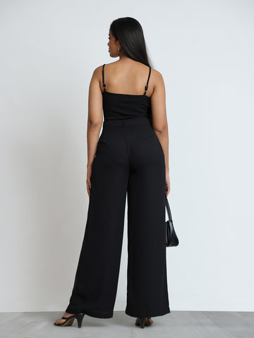 Front Pleated Wide Leg Pant