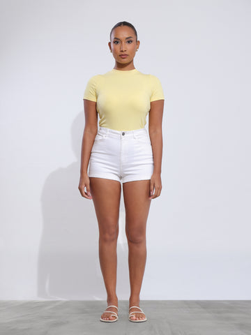 Sage High Neck Fitted Crop Top