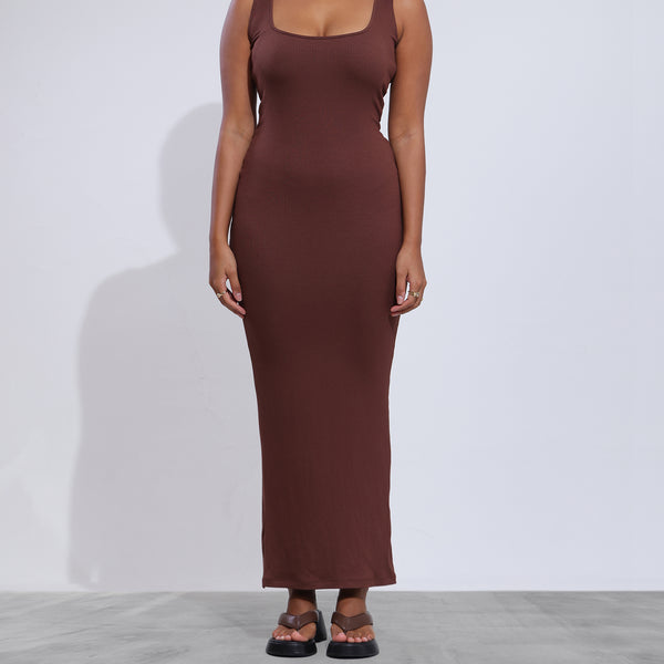 Isabelle Sqare Neck Bodycon Maxi Dress