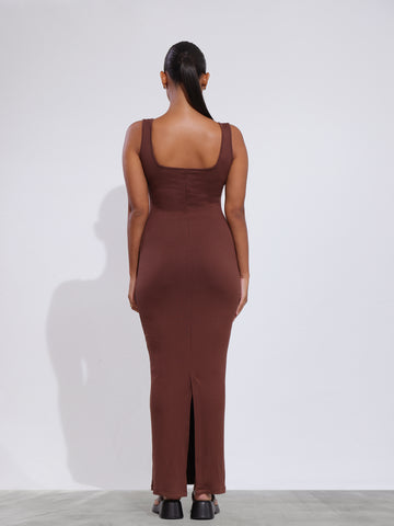 Isabelle Square Neck Bodycon Maxi Dress