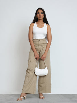 Seam Detailed Wide Leg Pant