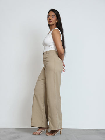 Seam Detailed Wide Leg Pant