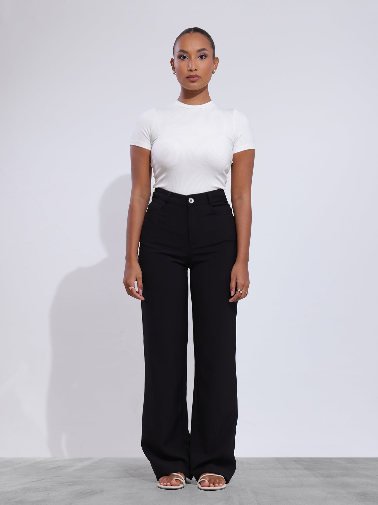 Sage High Neck Fitted Crop Top