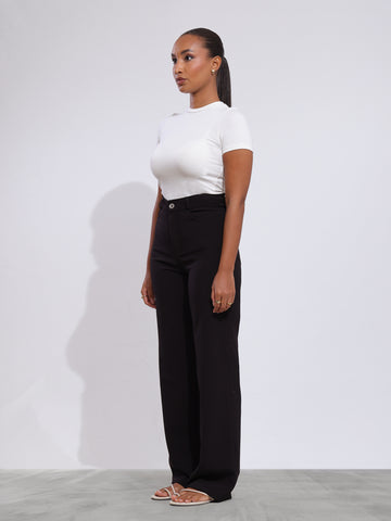 Sage High Neck Fitted Crop Top