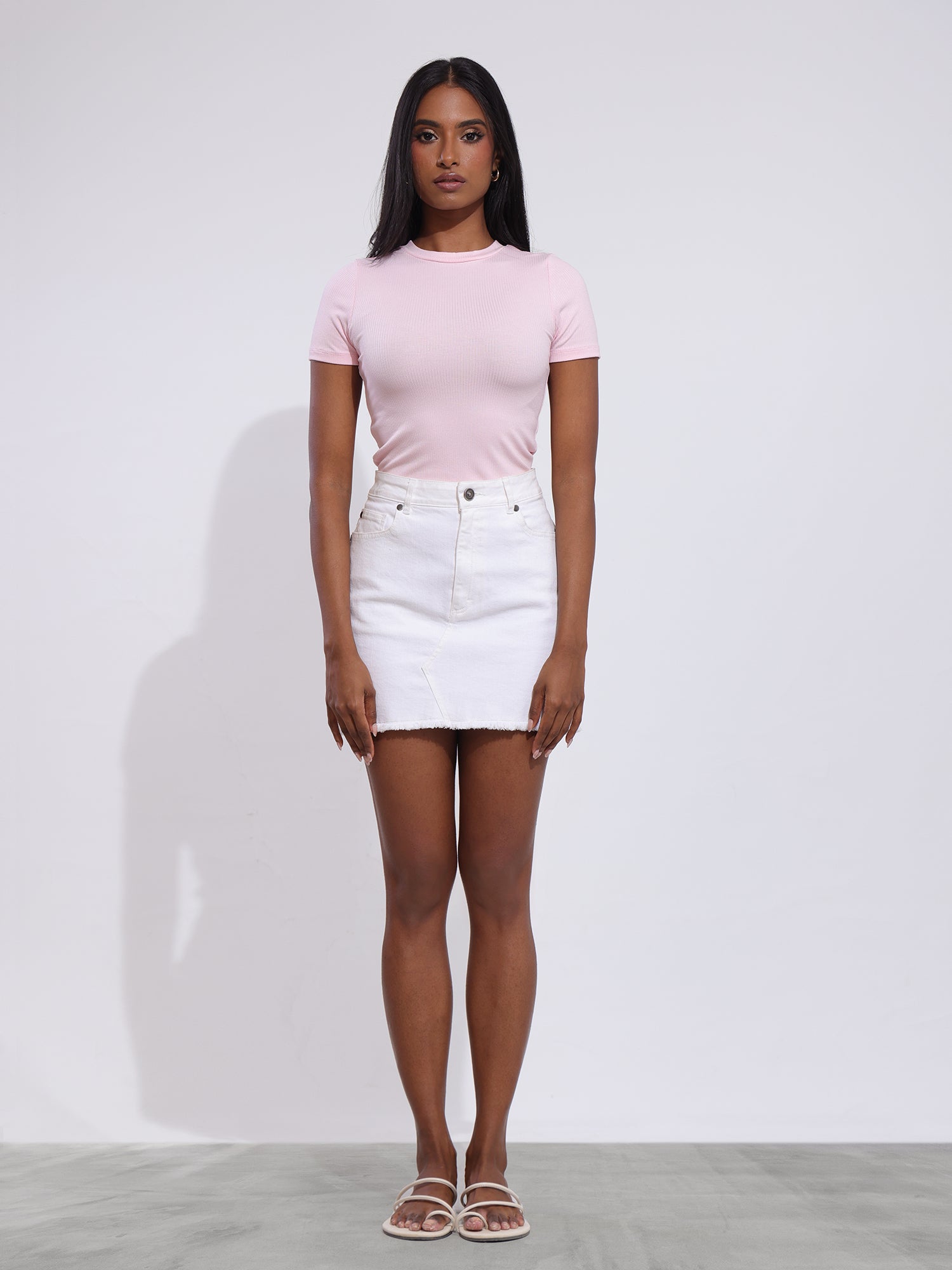 Sage High Neck Fitted Crop Top